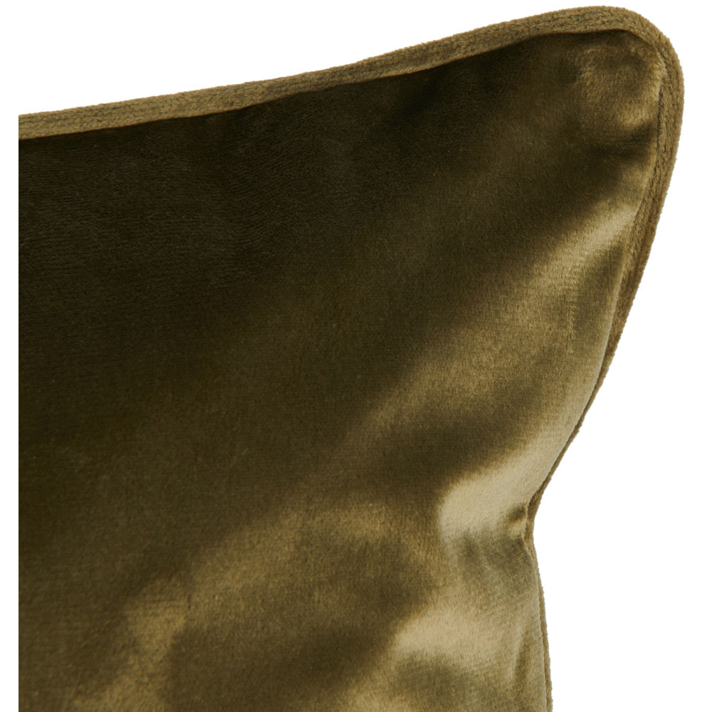 Wilko Olive Green Velour Cushion 55 x 55cm Image 3