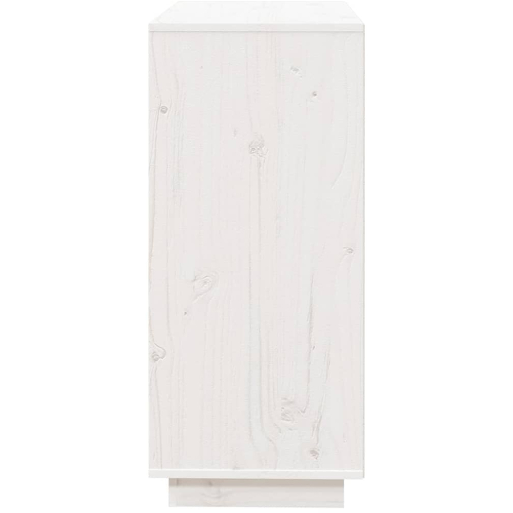 vidaXL 2 Door 2 Shelf White Solid Pine Wood Sideboard Image 7