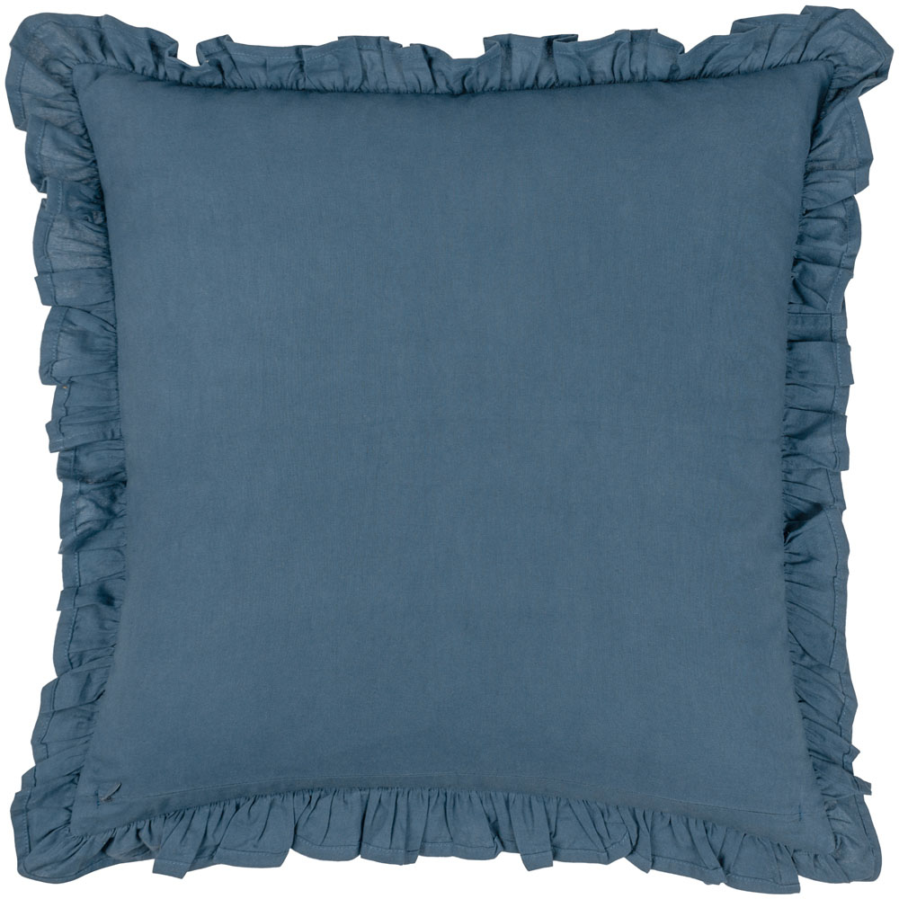 Paoletti Kirkton French Blue Floral Pleated Cushion Image 3