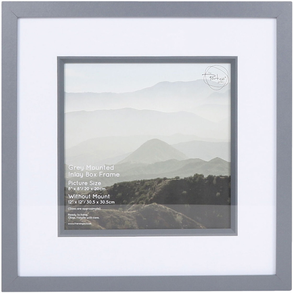 The Port. Co Gallery Inlay Grey Box Photo Frame 8 x 8 inch Image