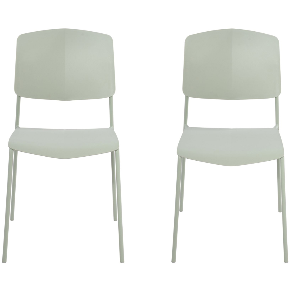 Core Products Academy Set of 2 Light Green Plastic Kitchen Chair Image 2