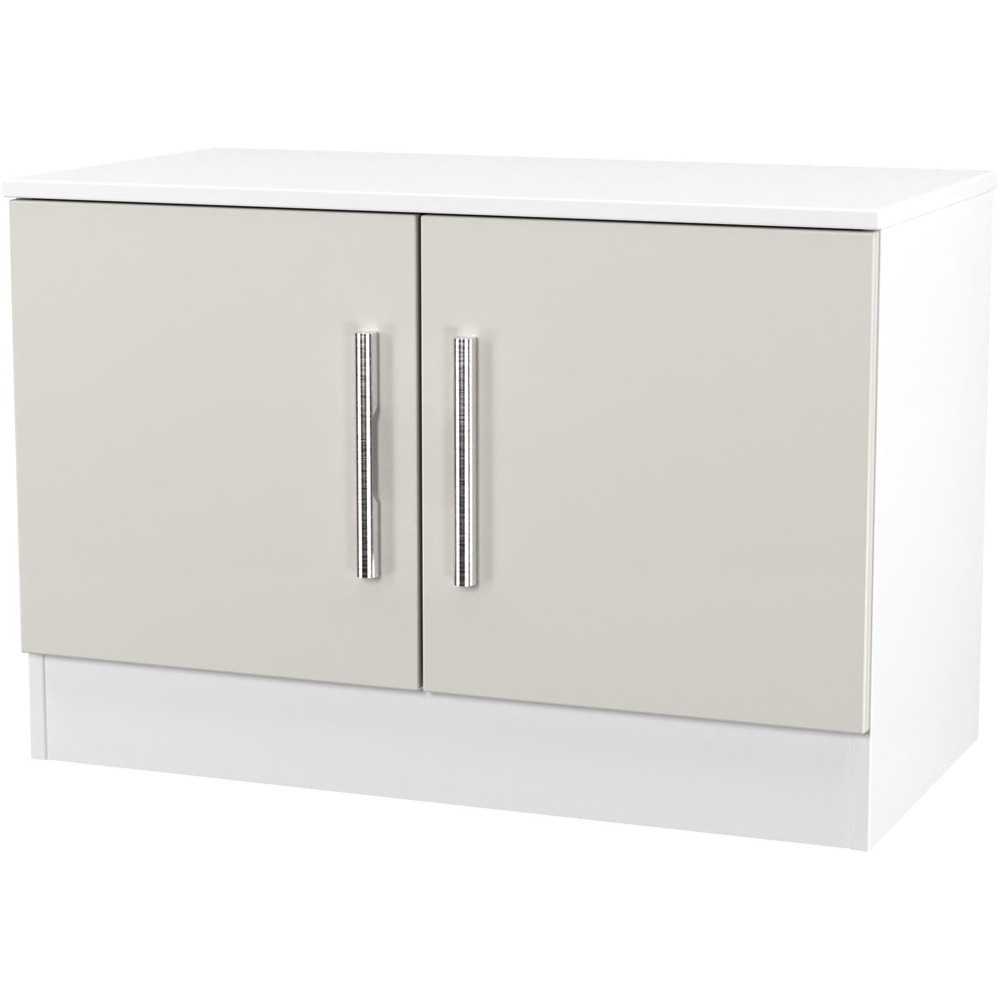 Crowndale Contrast 2 Door Grey Matt and White Compact Storage Unit Ready Assembled Image 4