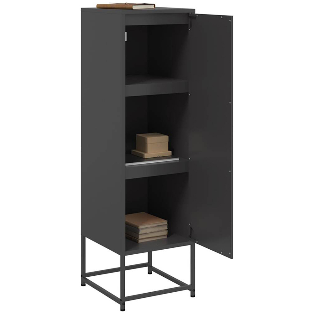 vidaXL Single Door Black Steel Highboard Image 5