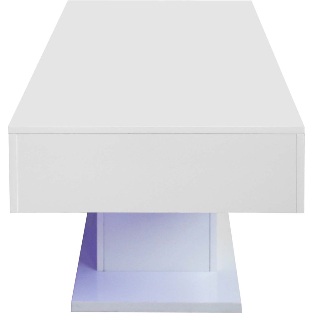 Comfy Living White High Gloss LED Coffee Table Image 4