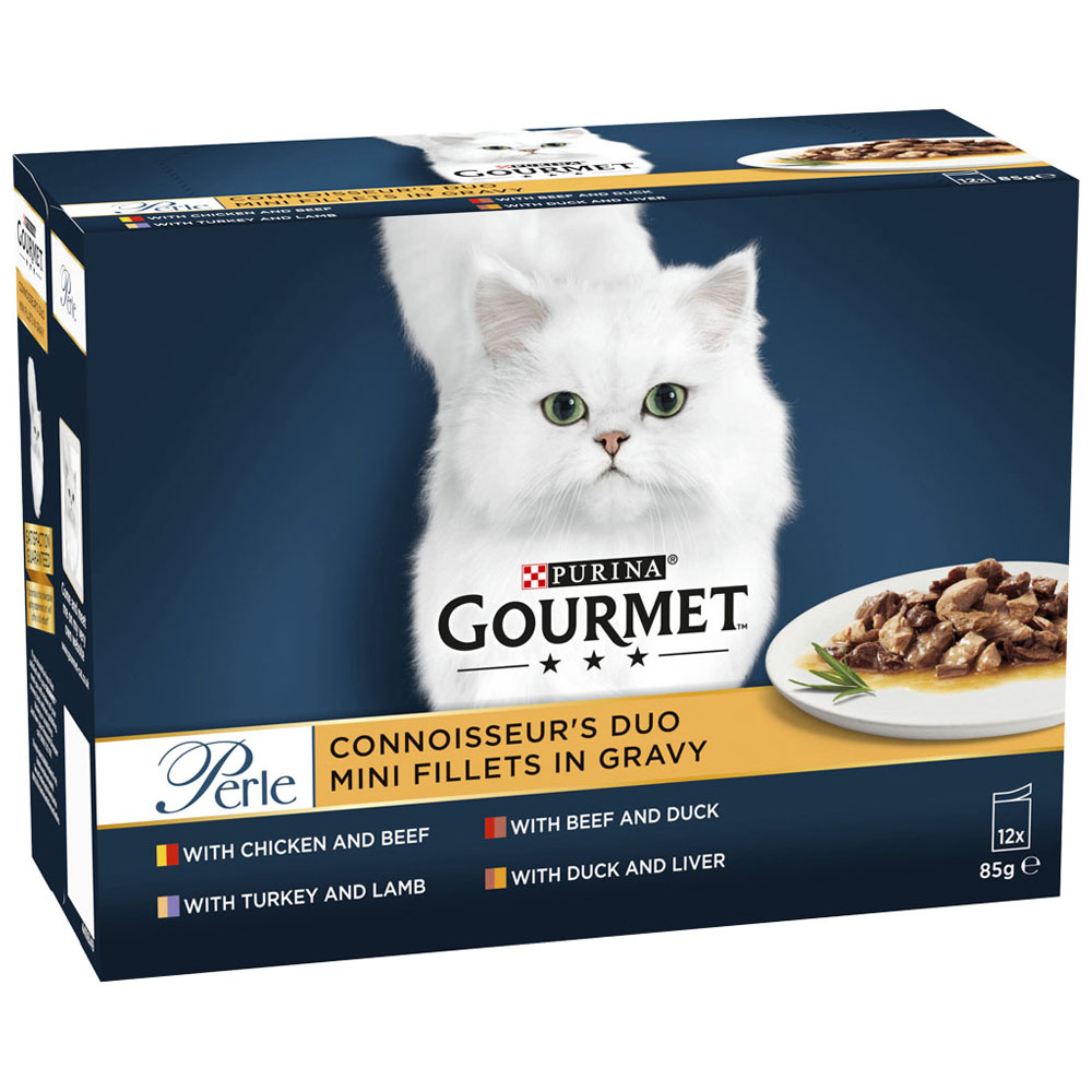 Gourmet Perle Connoisseurs Duo Cat Food Meat 12 x 85g | Wilko