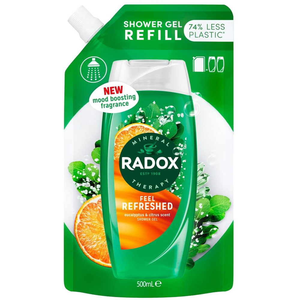 Radox Mineral Therapy Refill Pouch Feel Refreshed Shower Gel 500ml 10 Pack Image 3