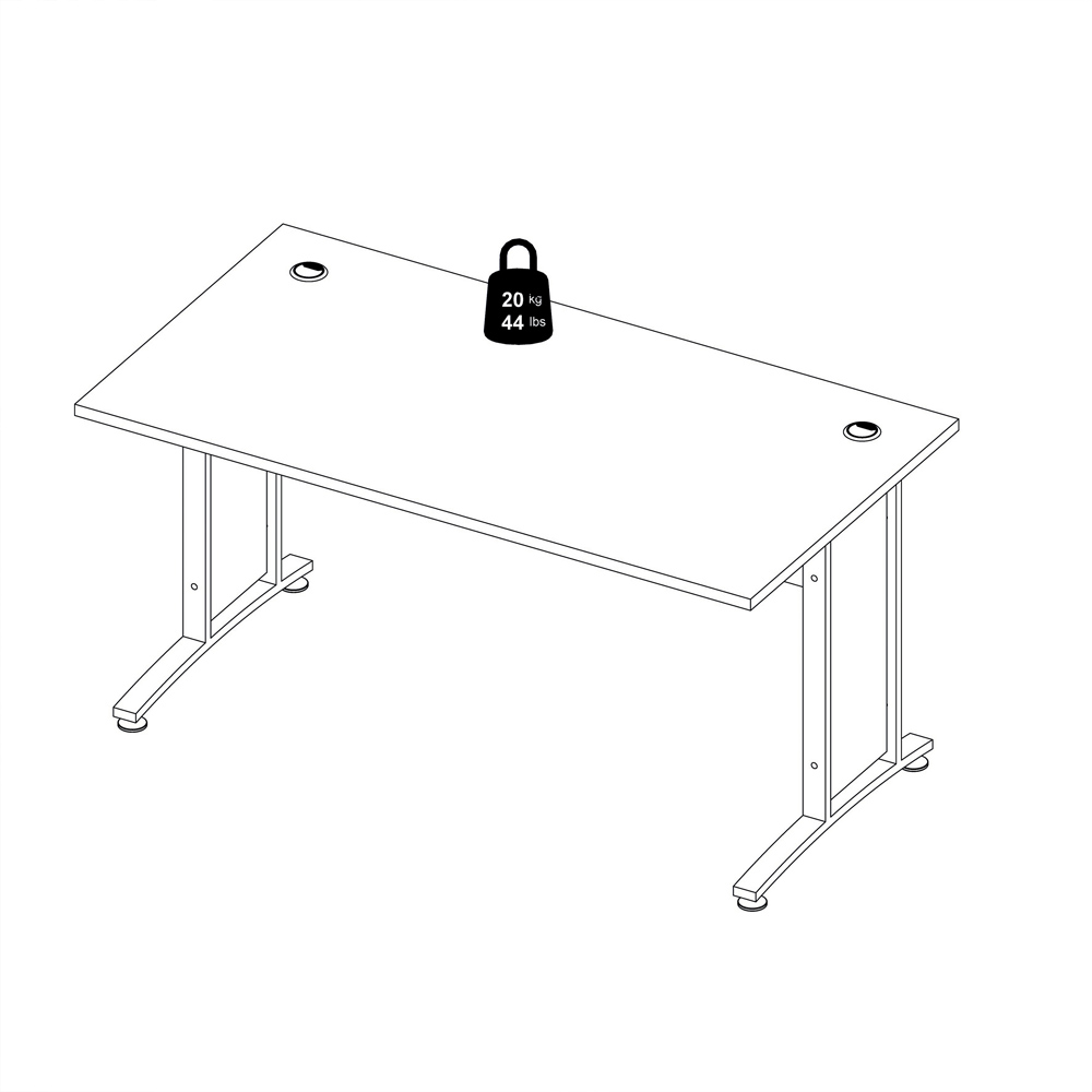 Florence Wooden and Steel 150cm Desk Oak and Silver Grey Image 7
