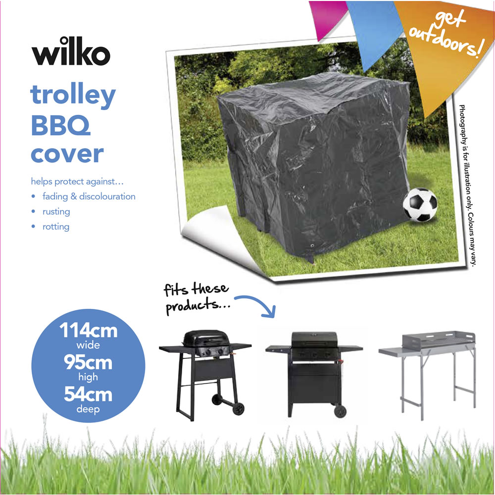 Wilko Trolley BBQ Cover Polyethylene Medium Image 2