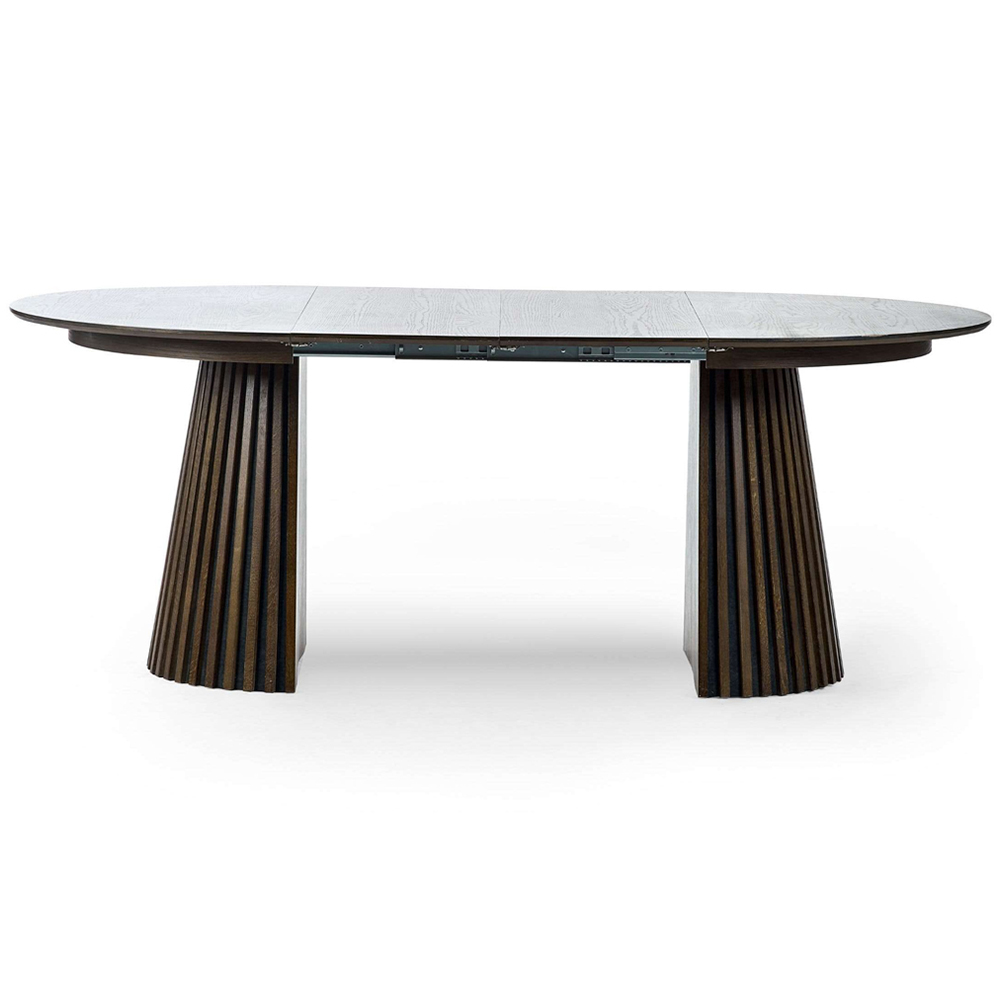 Julian Bowen Arya 6 Seater 120-200cm Dark Oak Effect Fluted Extending Dining Table Image 3