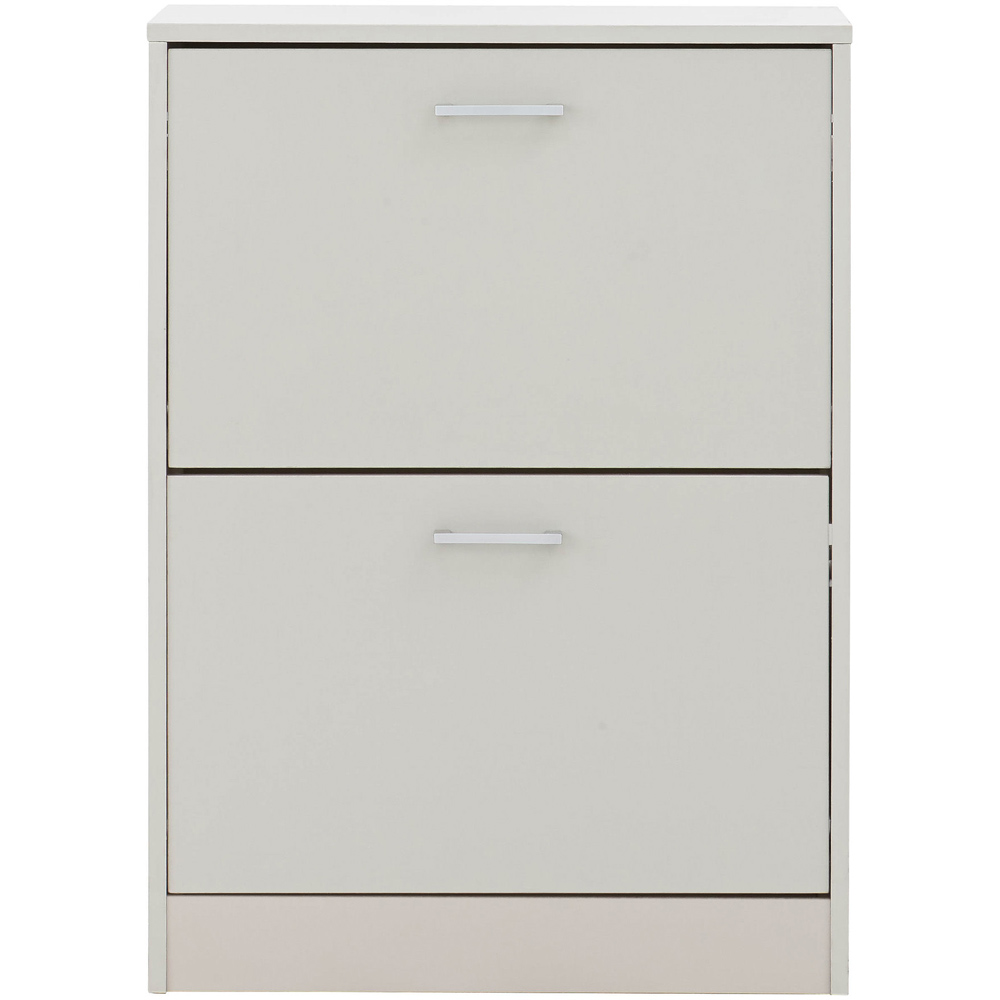 GFW Stirling 2 Tier Grey Shoe Cabinet Image 2