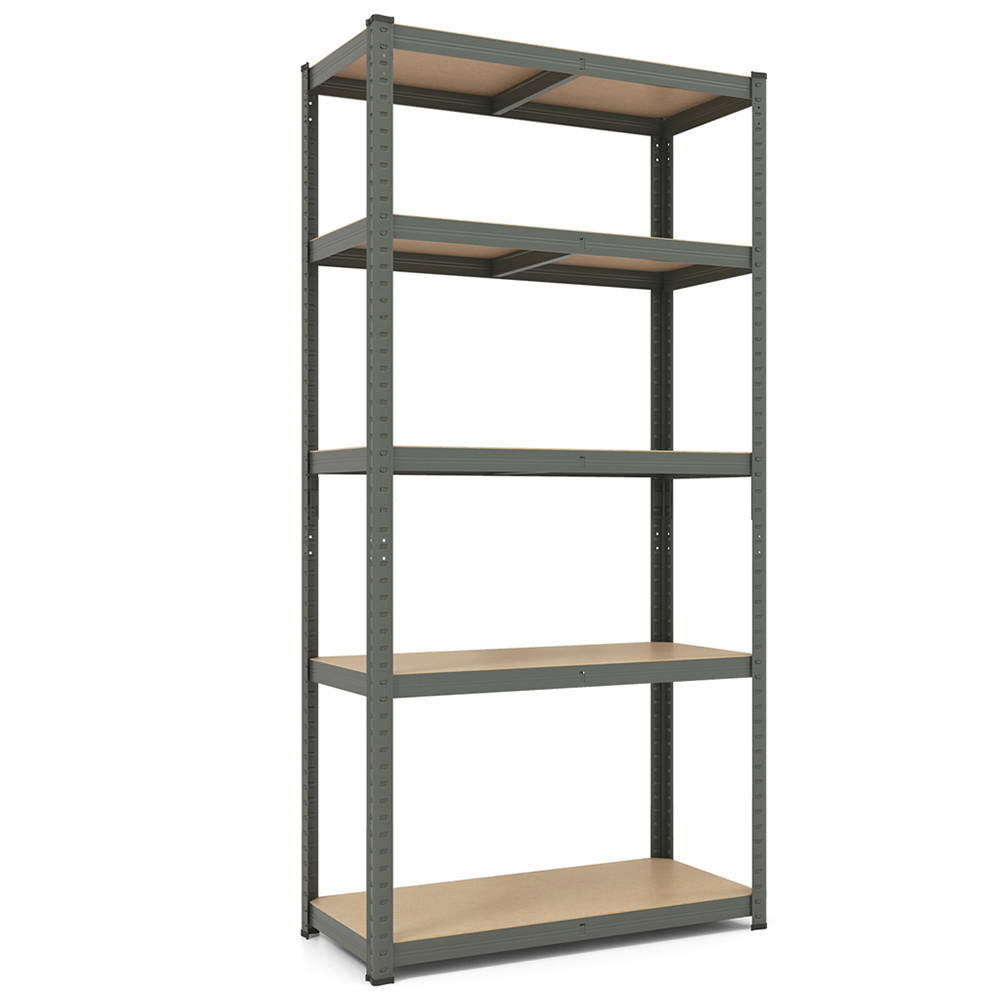 Costway Grey 5 Tier Metal Anti Tipping Shelving Unit Image 1