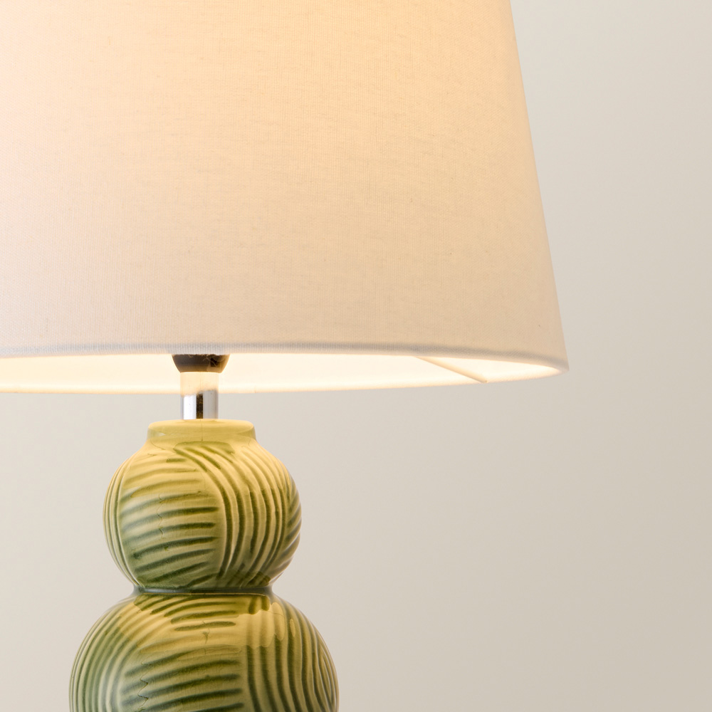 ValueLights Mia Green and White Shade Ceramic LED Table Lamp Image 4