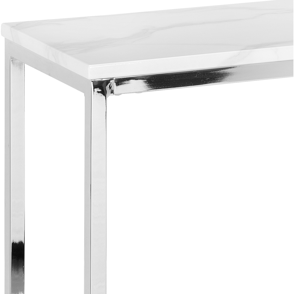 Julian Bowen Scala Chrome and White Marble Top Console Table Image 3