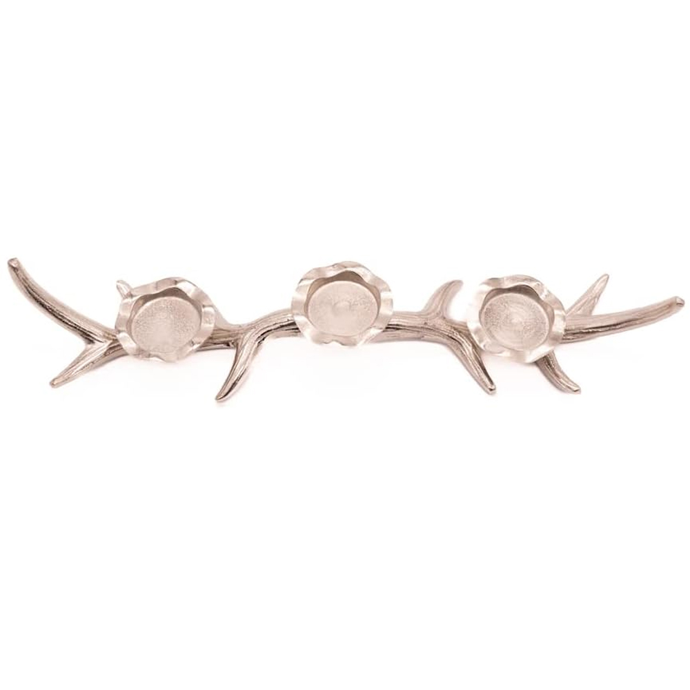 Marco Paul Silver Antler Candle Holder 3 Piece Image 1