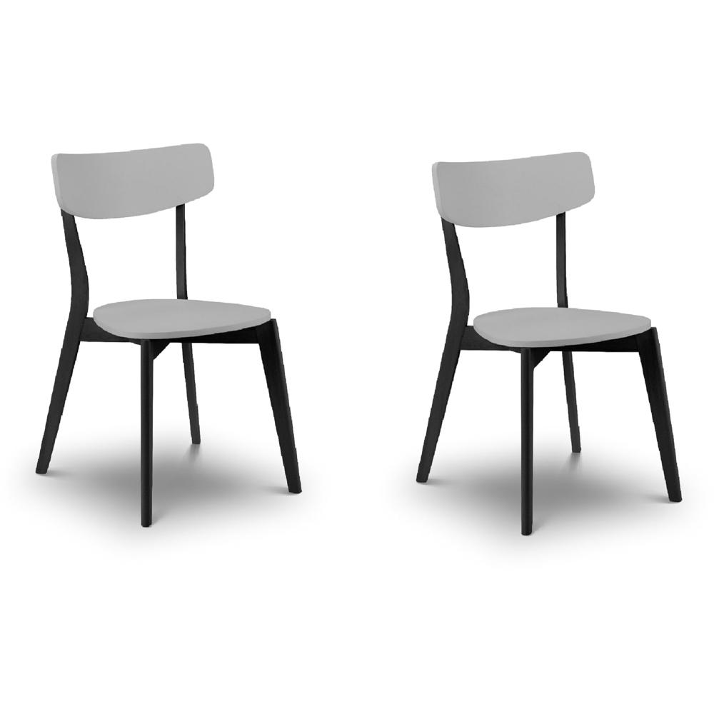 Julian Bowen Casa Set of 2 Grey and Black Dining Chairs Image 2