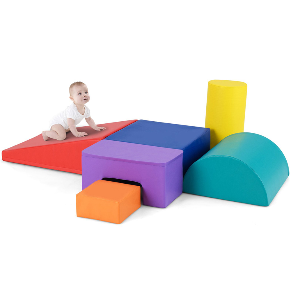 Costway Colourful Toddler Foam Climbing Blocks with PU Cover Image 3