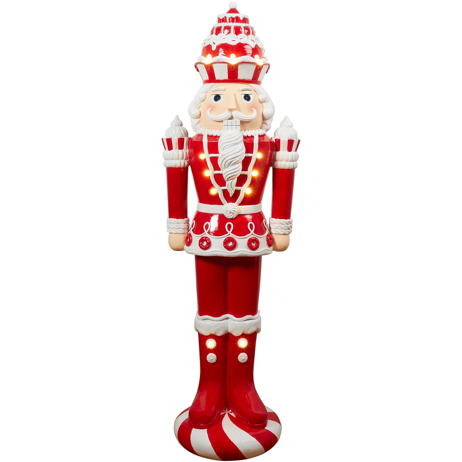 4ft LED Candy Cane Nutcracker - Red Image 1