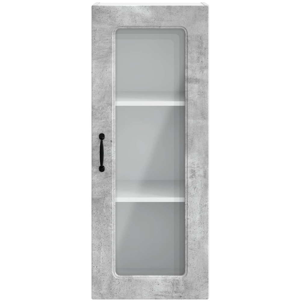 vidaXL Single Glass Door Concrete Grey Kitchen Wall Cabinet Image 4