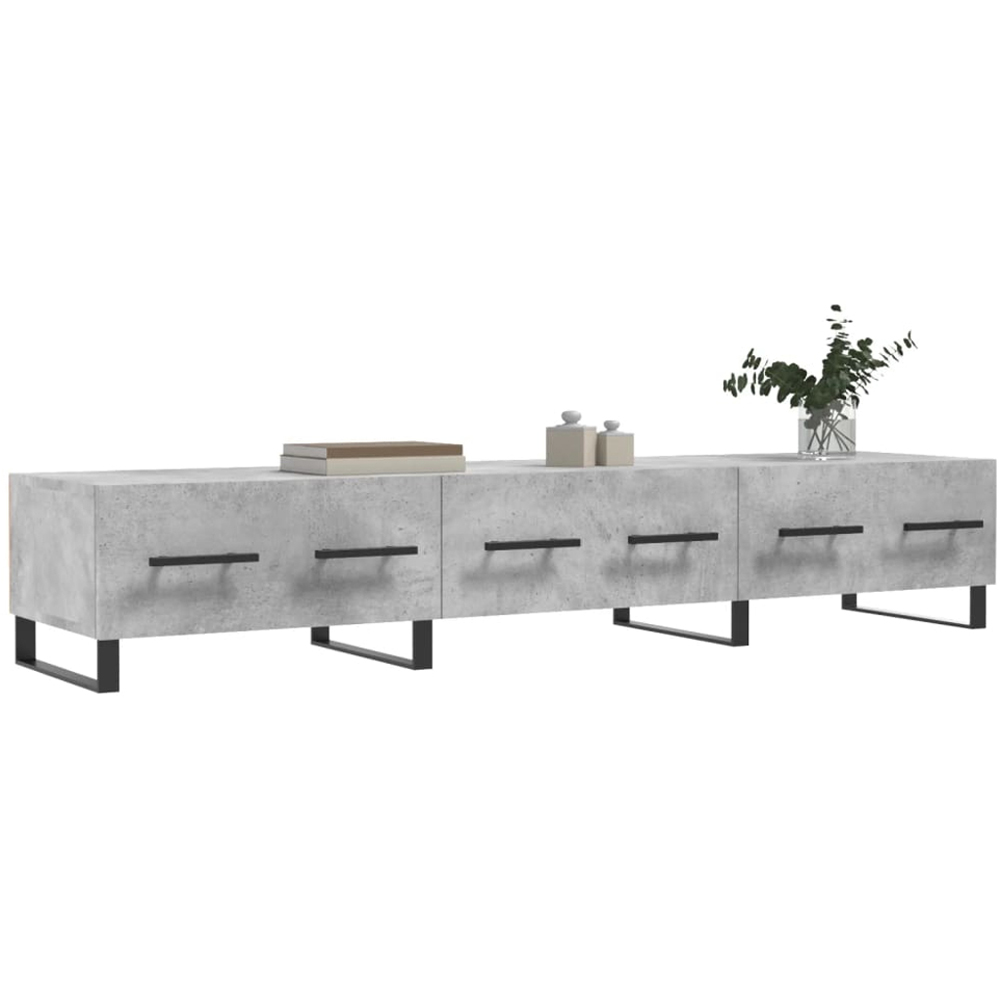 vidaXL 3 Drawer Concrete Grey TV Cabinet Image 3