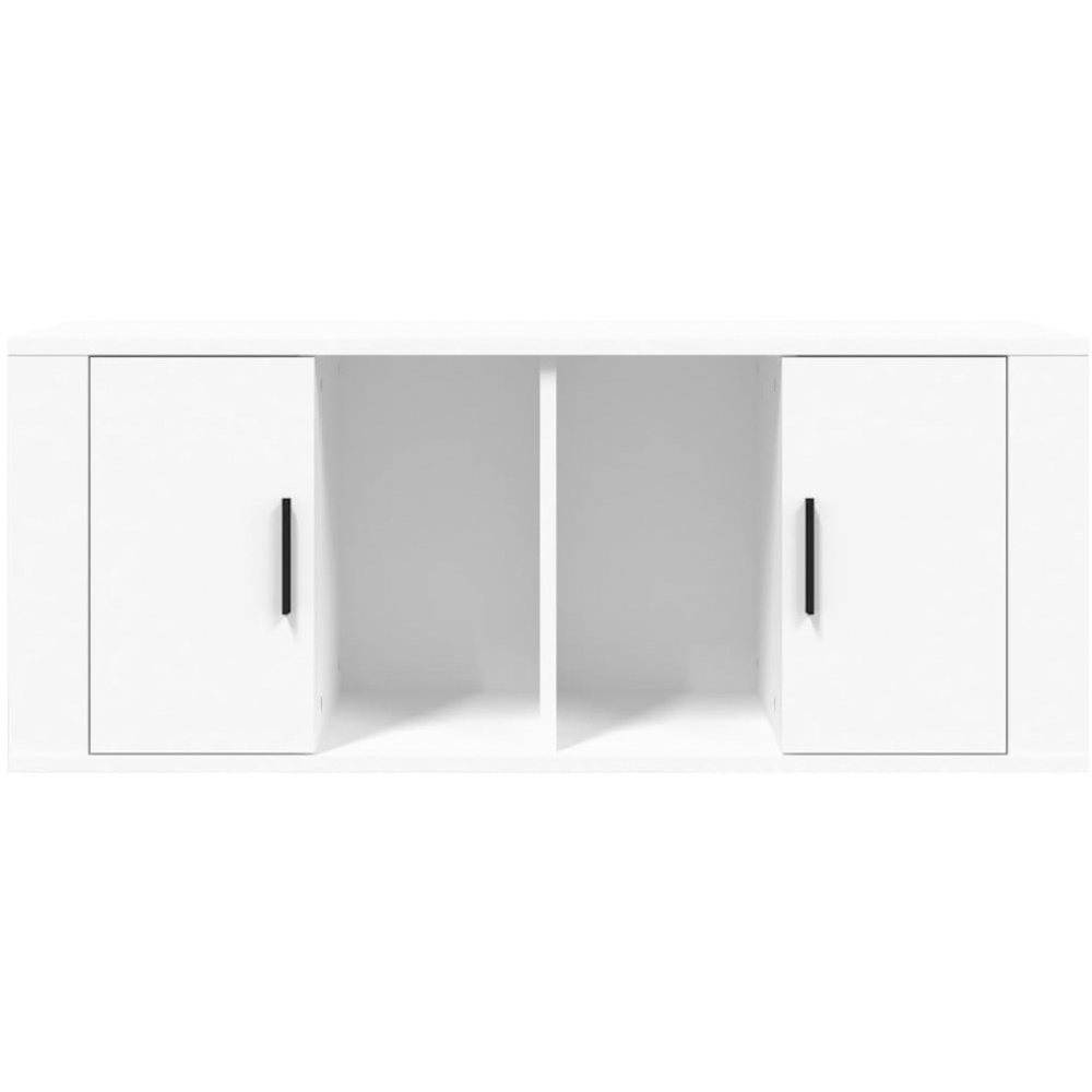 vidaXL 2 Door 2 Shelf White TV Cabinet Image 4