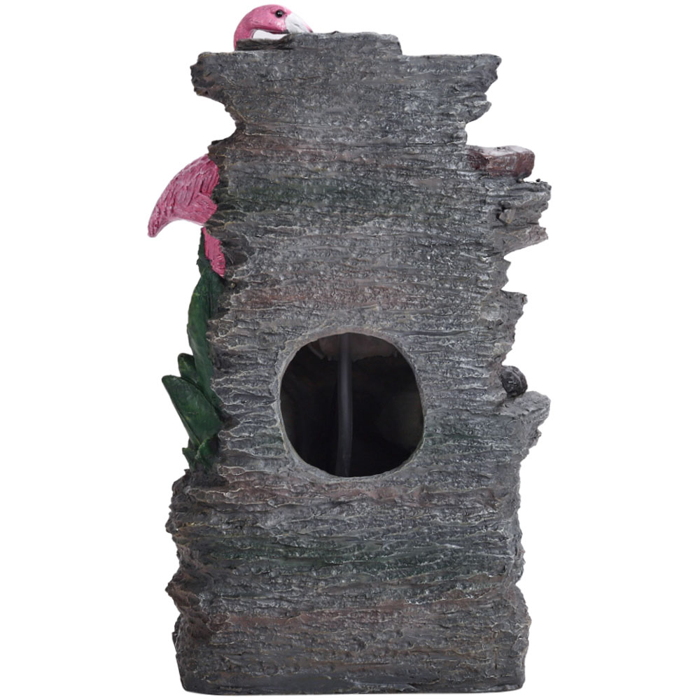 Living and Home Solar Light Flamingo Rockery Garden Water Feature Image 3