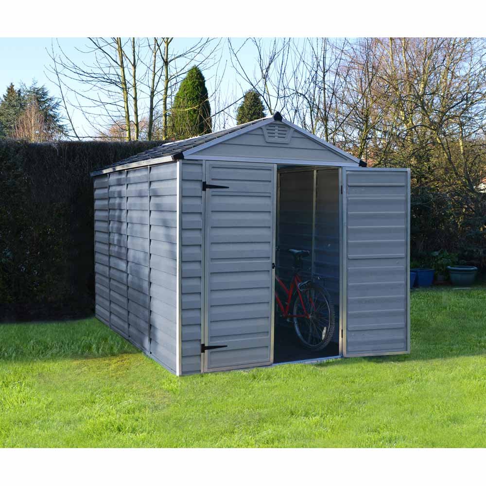 Palram 6 x 10ft Anthracite SkyLight Plastic Garden Shed Image 2