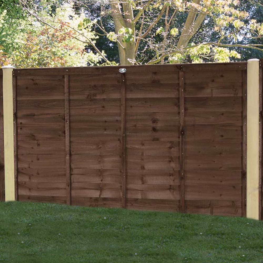 Forest Garden 6 x 4ft Brown Overlap Fence Panel Image 1