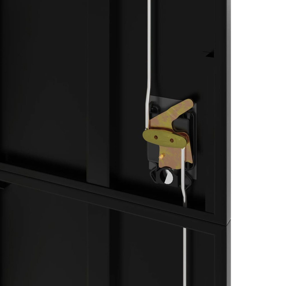 vidaXL 2 Door Black Lockable File Cabinet Image 7