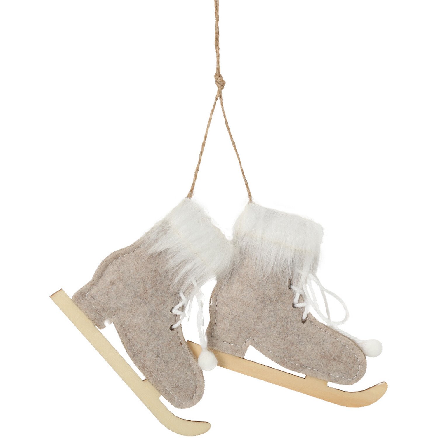 Hanging Ice Skates Brown and White Image 2