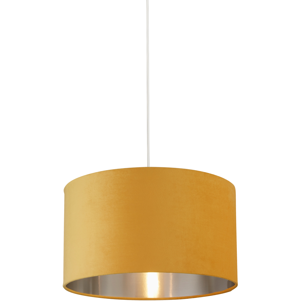 Lighting Collection Ochre Silver Inner Velvet Drum Shade 45cm Image 3