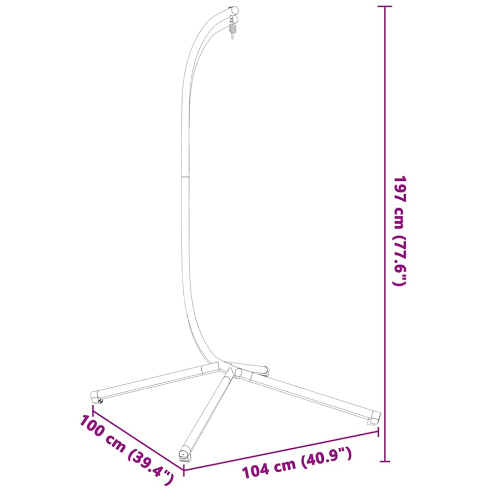 vidaXL Anthracite C-Shaped Hanging Egg Chair Stand Image 5