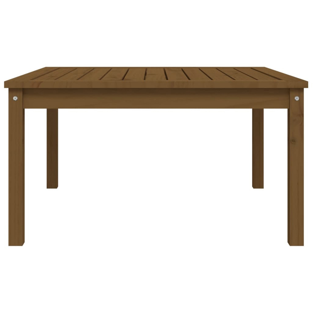 vidaXL Honey Brown Solid Pine Wood Slatted Garden Table 82.5 x 82.5cm Image 3