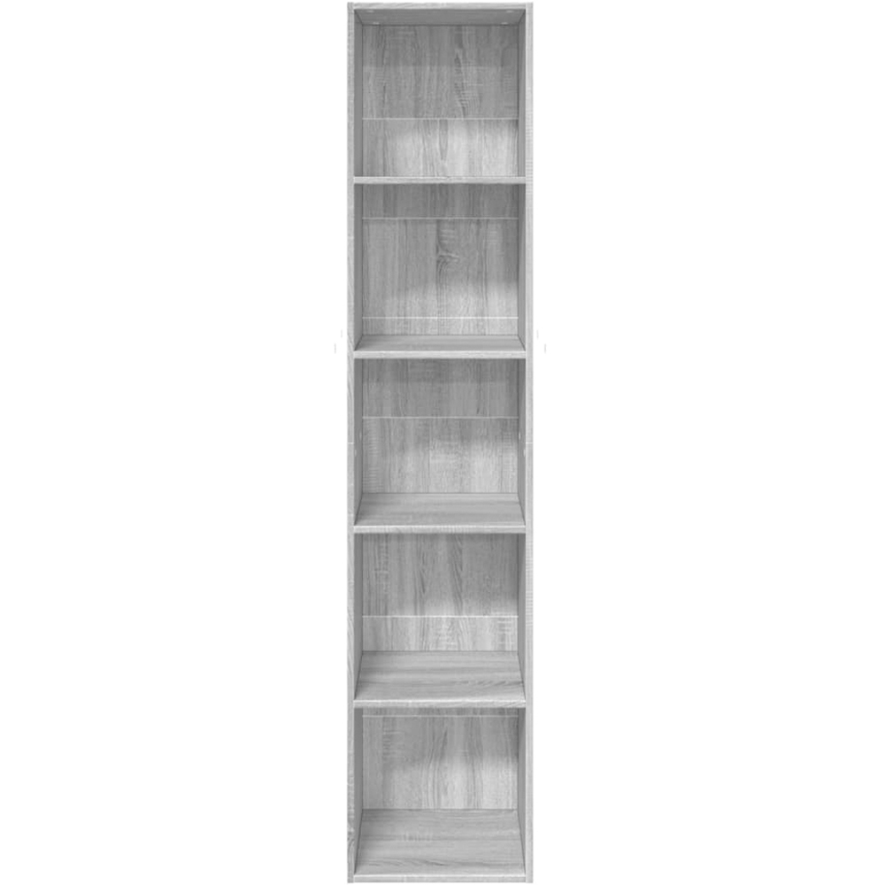 vidaXL 5 Shelf Grey Sonoma Bookcase Image 4