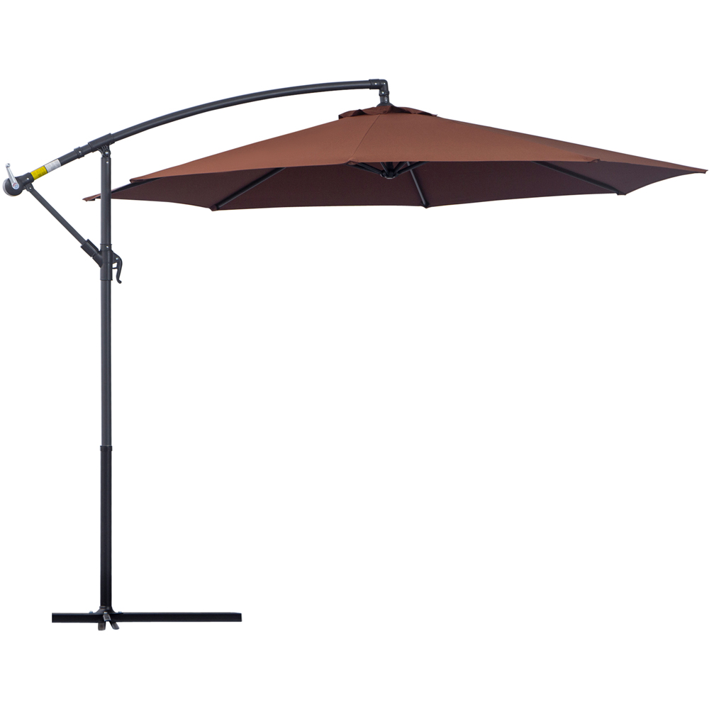 Outsunny Coffee Hanging Parasol 3m Image 1