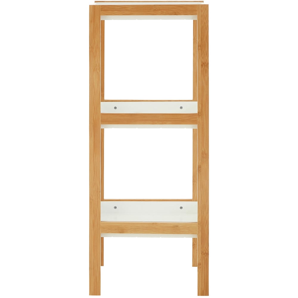 Premier Housewares Nostra 3 Tier White And Natural Shelf Unit Image 3