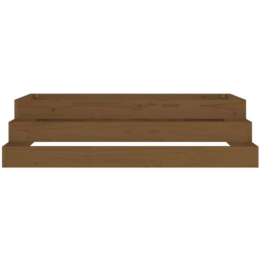 vidaXL Brown Solid Pine Wood Stair Step Garden Planter 27 x 110 x 110cm Image 4