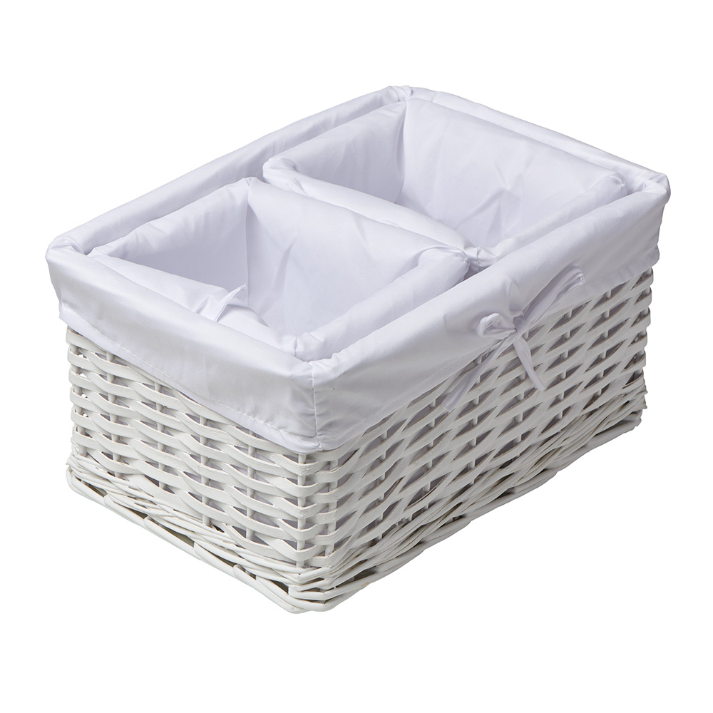 Wilko White Baskets Set of 3 Wilko