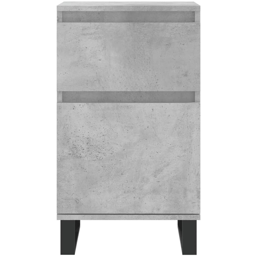 vidaXL Single Door Single Drawer Concrete Grey Wooden Sideboard Set of 2 Image 6