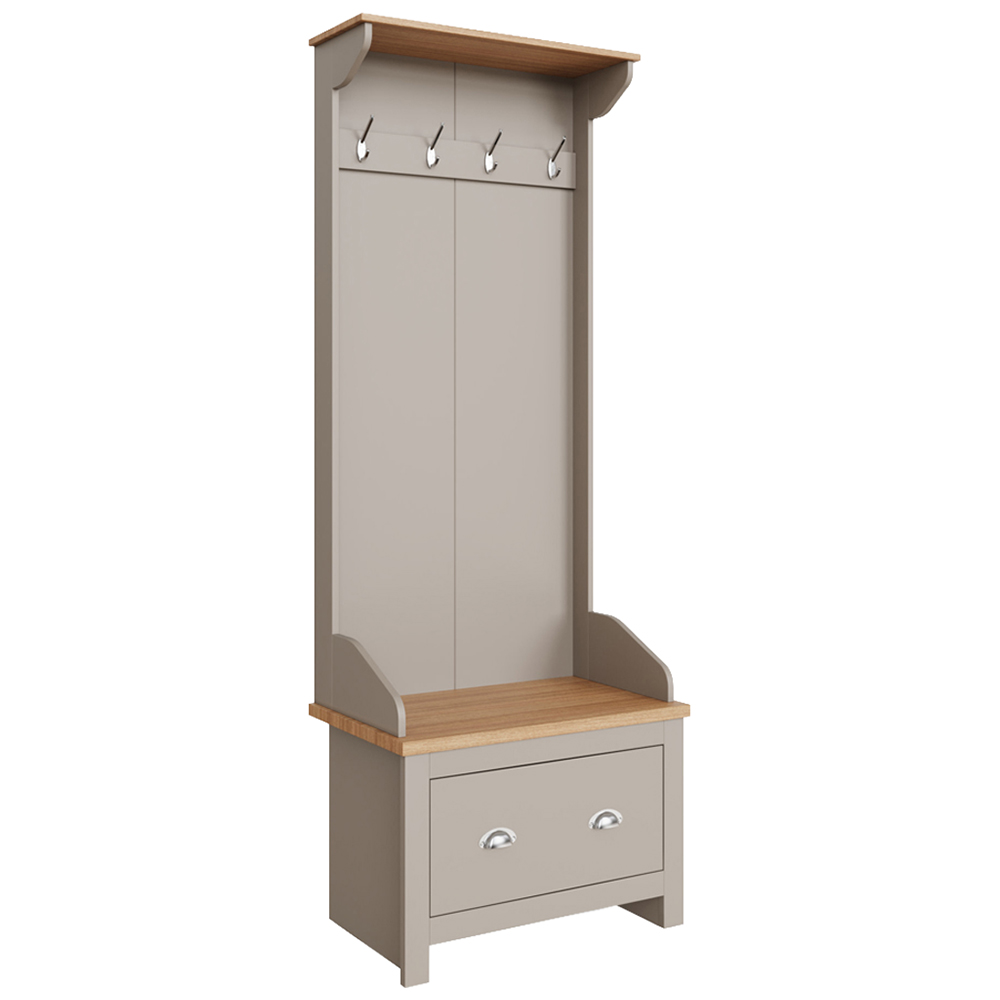 GFW Lancaster Single Drawer Grey Hallway Storage Unit with Hooks Image 4