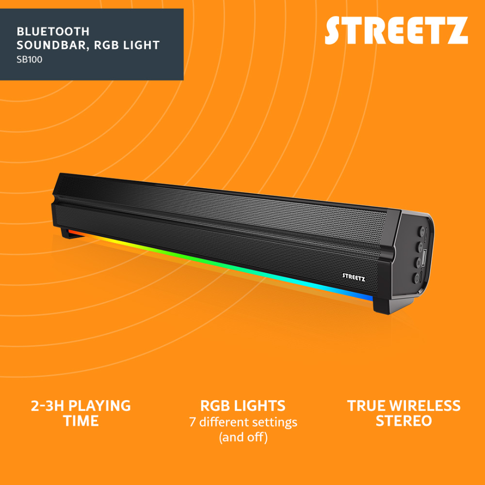 Streetz Bluetooth Soundbar with RGB Light Image 6