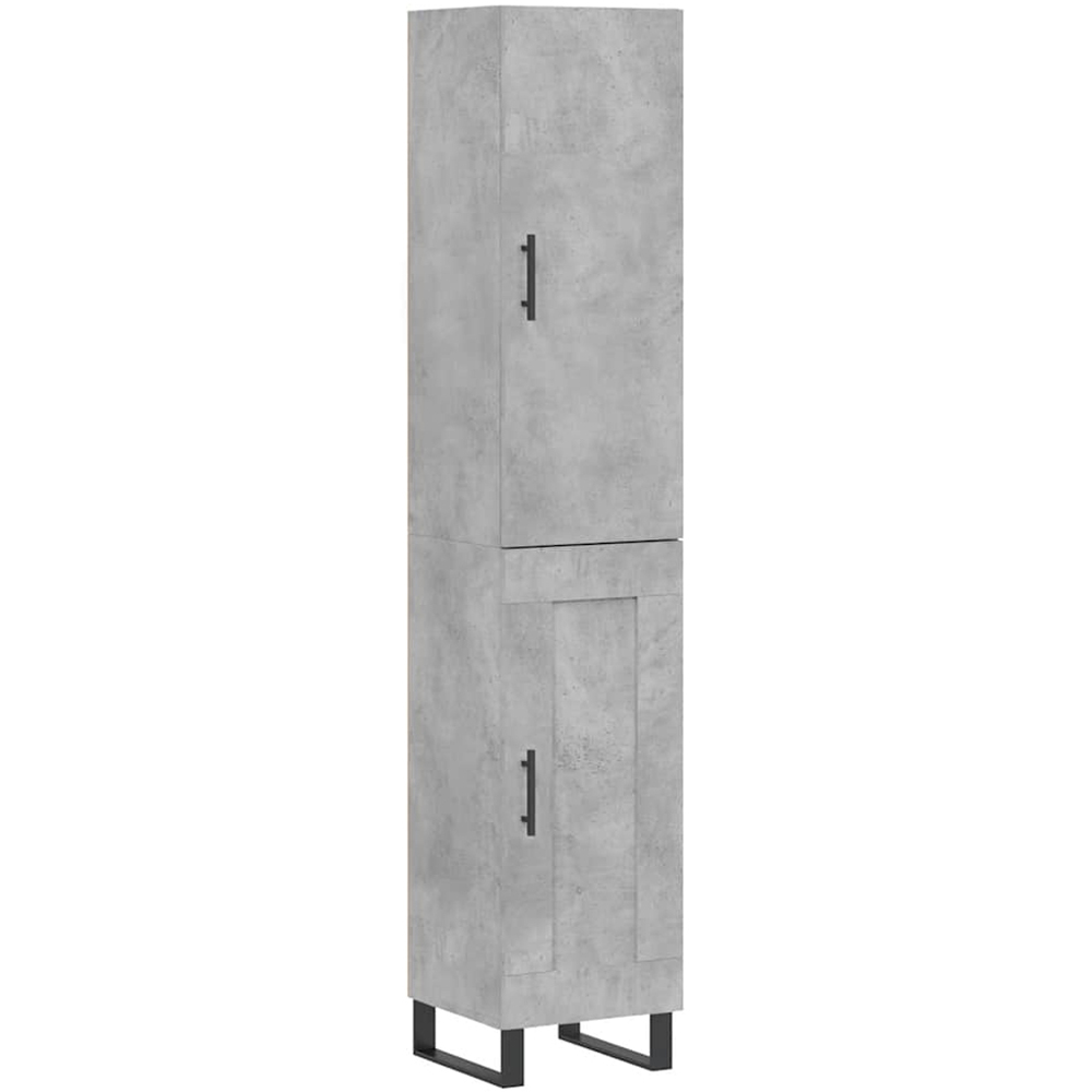 vidaXL 2 Door Concrete Grey Wooden Highboard Image 2