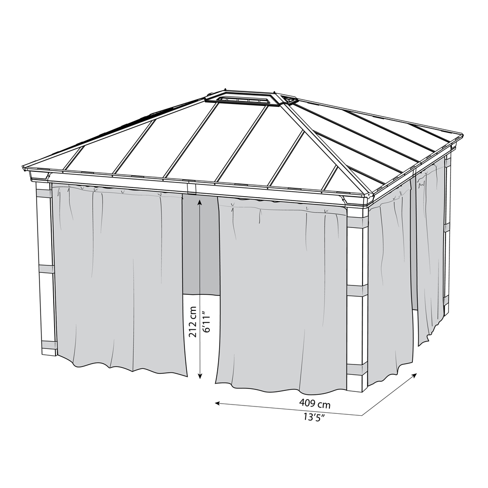 Palram Canopia Dallas 3.6 x 4.2m Gazebo Curtain 4 Pack Image 5