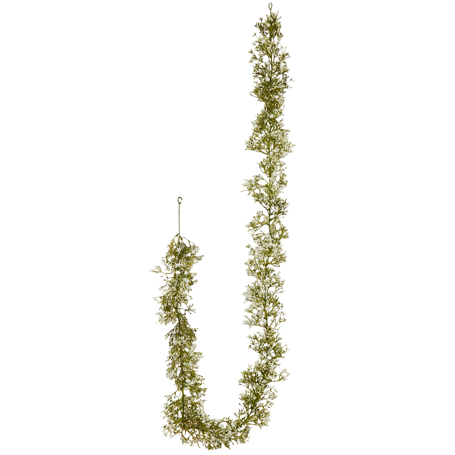 Gypsophila Garland 180cm - Green and White Image 1