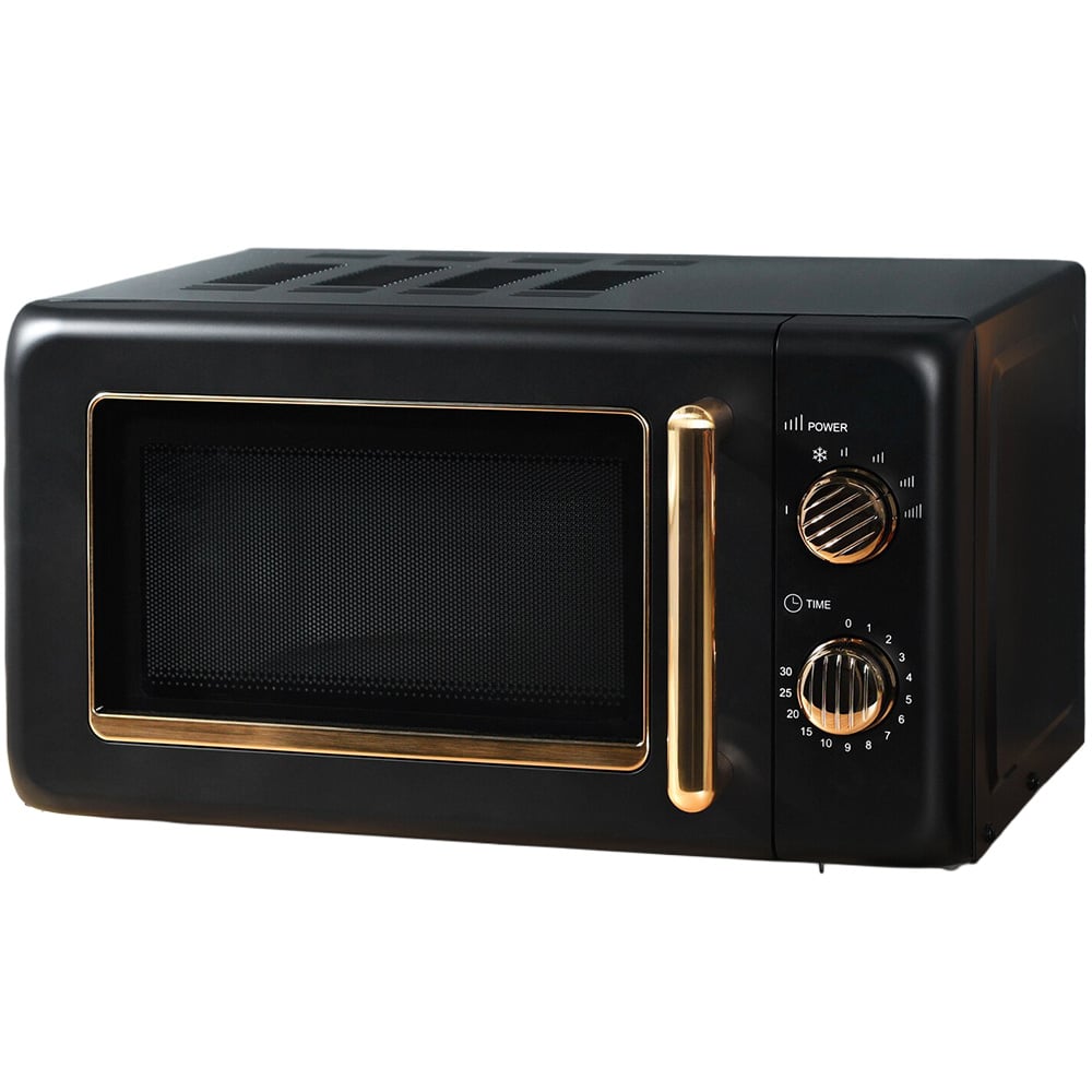 Ayano Microwave with Gold Accents 20L - Black and Gold Image 1