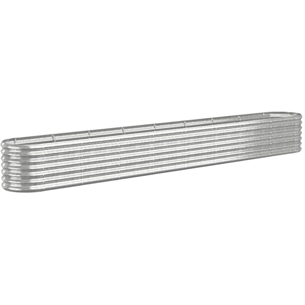 vidaXL Silver Galvanised Steel Raised Garden Bed 332 x 40 x 36cm Image 1
