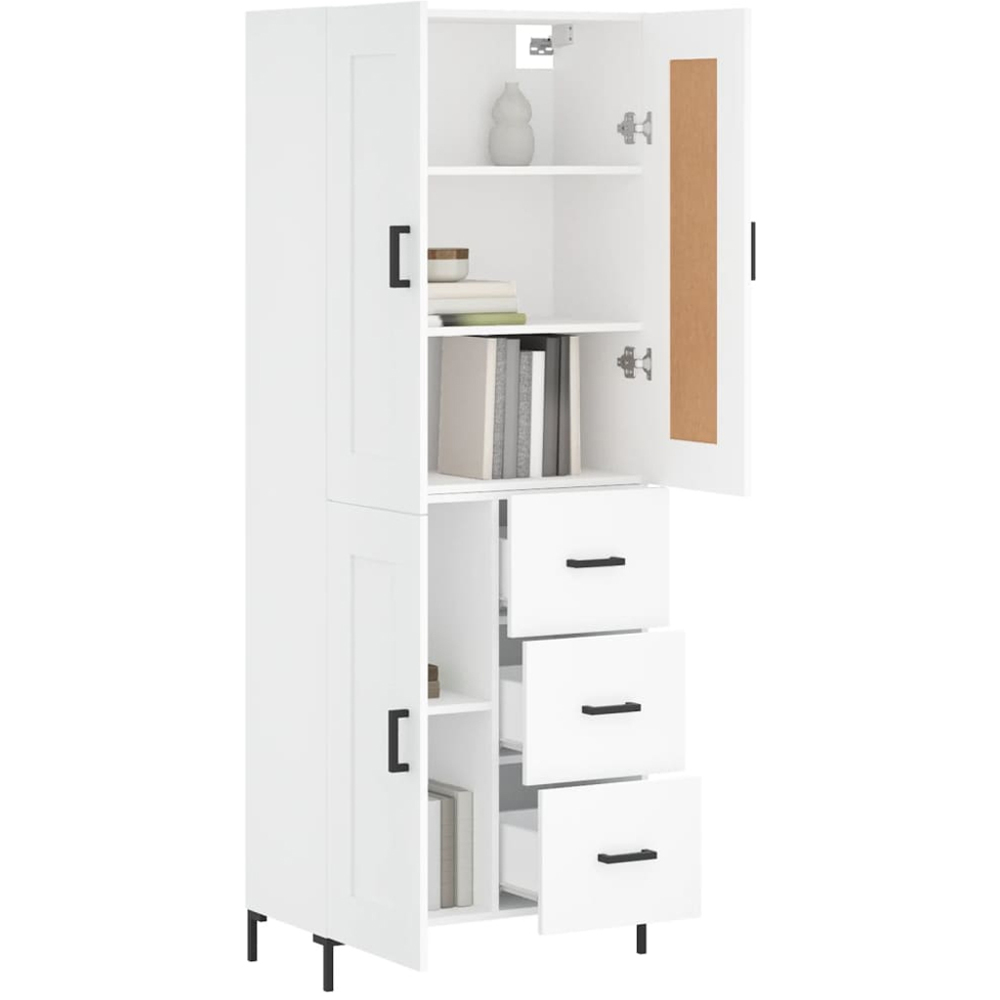 vidaXL 3 Door 3 Drawer White Highboard Image 3