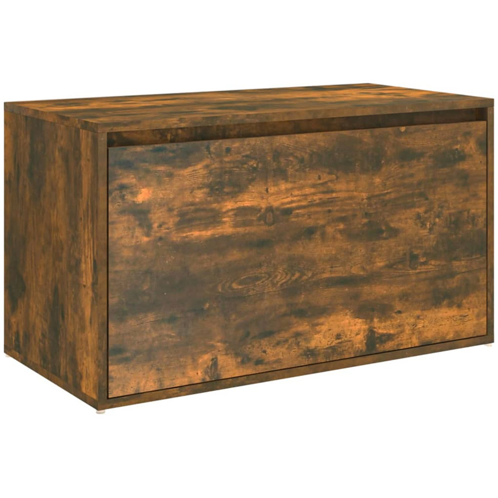 vidaXL Single Drawer Smoked Oak Hall Bench Image 2