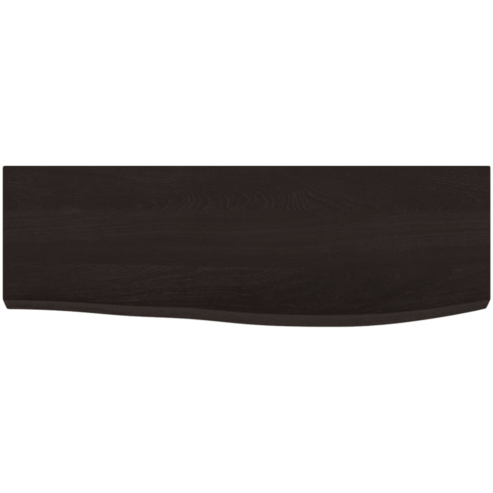 vidaXL 60 x 20 x 4cm Dark Brown Treated Solid Wood Oak Wall Shelf Image 3