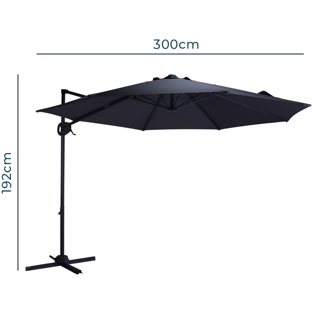Jack Stonehouse Dark Grey Crank and Tilt Roma Parasol 3m Image 6
