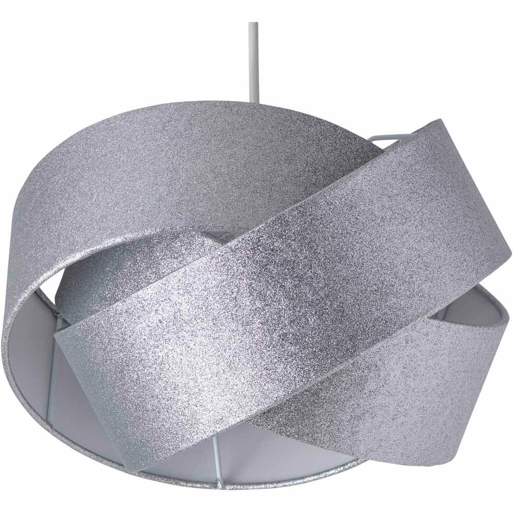 Wilko Silver Glitter Interlocking Light Shade Image 1